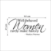 Modern Characters " Women make history..." New Removable Wall Stickers Home Decor Sticker Decoration Black For Wall 56*57CM 210420