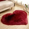 YINGGG Carpet Love Heart Rugs Bedroom Floor Mat Artificial Wool Hairy Carpet Soft Shaggy Area Rug Bedroom Living Room Decor 210727