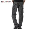 Męskie spodnie Mężczyźni 95% Bawełna Pantalones Hombre Kieszenie Spodnie Wypoczynek Streetwear Tactical Cargo Rozmiar 28-40 18874-5