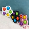 con cordino fidget portachiavi giocattoli bubble popper portachiavi push spinner board antistress decompressione bolle per dita squishies DNA ball G47W6PG