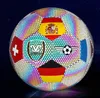 Glowing Reflective Night Soccer Ball Light Up with Camera Flash Glow in The Dark Holographic Soccers Balls3984561