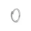 Biżuterii Autentyczne 925 Sterling Silver Naszyjnik Fit Pandora Wisiorek błyszczące trzy pierścień pierścień nowy produkt Miłość Zaręczyny DIY Naszyjniki Ślubne