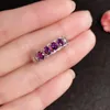 Pierścienie klastra romantyczne fioletowe ametyst kamienia szlachetnego z srebrem dla kobiet