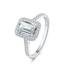 26dn Trouwringen Emerald Cut 2ct Lab Diamond Promise Ring Sets 925 Sterling Zilver Engagemen t Moissanite Weding Band voor Vrouwen Bruidsfeest Jood