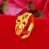 women's hollow flower 24k gold plated Wedding Rings NJGR097 fashion gift women yellow gold plate jewelry ring