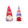 Poupées en peluche Gnome du 4 juillet des États-Unis, fournitures de fête, drapeau américain suédois fait à la main, imprimé debout, poupée naine sans visage, vétérans