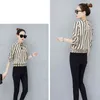 Camisas Mujer fashion Long Sleeve Chiffon Striped Blouse Women Shirt Tops OL Slim Fit Pullover Womens 6763 50 210427