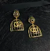 Luxury wedding jewelry Golden bird cage earrings Designer ladies fashion accessories with box 04162722338484212326