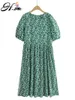 HSA женские напечатанные Maxi платье лето сарафанщина китайский стиль повседневный с коротким рукавом Vestidos женский цветочный халат Femme 210716