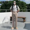 IEFB Wide Leg Business Trousers Mäns Sommar Loose Korean In Trend Slim Fit Fashion Khaki Suit Byxor Straight Casual Pants 7217 210524