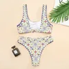 MYTENG Ethnic Retro Print Swimming Suit For Women High Waist Bikini Set Push Up Swimsuit Beachwear Summer Backless Swim Biqiuni 210621