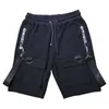 Prowow Summer Style Hip Hop Men's Pants Black Ribbons Streetwear Pockets Shorts Knee Length Sweat Fashion 210716