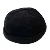 Caps de gorro/ crânio N7MF Retro Corduroy Bimless Hat Beanie Sailor Outdoor com Trabalhador Ajustável Pros22