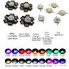 Lekkie koraliki 10-100pcs 3W LED LED LED ciepły biały/chłodny biały/naturalny biały/czerwony/zielony/żółty królewski niebieski IR UV No PCB lub 20 mm gwiazdka PCBV