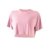 Dames T-shirtontwerper L-031 Solid color T-shirt Korte mouw Casual mode Yoga Sport Top Running oefening Soft Loose Fit Gym Kleding Training Athletic TPS4