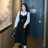 Office Lady Midi Dres Casual Personalità Elegante Party plus size Abito Autunno O-Collo Abito a maniche lunghe Coreano 210721