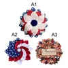 Dekorativa blommor kransar patriotisk krans framdörr hängande inredning 4 juli självständighetsdagen amerikanska flaggan usa krans veteraner