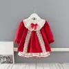 Abito da principessa per bambina a maniche lunghe Abito da prima festa di compleanno per bambina Abbigliamento per bambine Abiti di Capodanno di Natale Vestido Q0716