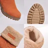 Buty Kobiety Zima Śnieg Kostki Ciepłe Futro Podszewka Gruba Gumowa Platformy Obcasy Slip Outdoor Faux Suede Slim Buty Botas