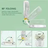 Portable Electric Fans Folding Desk Fan Adjustable with 5200 mAh USB Rechargeable Battery and Built-in Lamp for Office Home Picnic