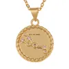 Doze colar de signo do zod￭aco Chain de ouro cobre Libra Crystal Coin Pingents Charm Star Sign Garantology Colares para mulheres j￳ias de moda Will e Sandy