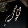 Ciondola lampadario moda fine argento placcato cristallo goccia d'acqua nappa orecchini per donna ragazza gioielli zircone S925 ago regalo