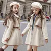 아이들 소녀 코트 겉옷 겨울 여자 자켓 모직 롱 트렌치 청소년 따뜻한 옷 어린이 복장 4 6 8 10 12 년 211111