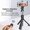 Selfie Stick compatibile con Bluetooth 360 Supporto per telefono in streaming live rotante Treppiede multifunzione retrattile e portatile