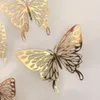 Butterfly Naklejki 12 sztuk Naklejki Ścienne 3D Lodówka Decor 3 Rozmiary Do Party Sypialni Wedding Room Pokój Dekorowanie RRE11769