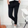 Spring Summer Autumn Casual Slim Solid Thin Pants For Women High Waist Black Army Green Trousers 210915
