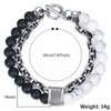 Trendsmax Natural Map Stone Men's Beaded Bracelet for Women Stainless Steel Bracelets Male Jewelry Tiger Eye 8 9 10 Inch Db33