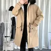 Winter Men's Long Trench Coats Snow Jacket Fashion Windbreaker Plush Overcoat Hooded Parkas Cotton-padded Clothes M-5XL 210524