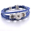 Multi PU Leder Multilayer Geflochten 18mm Druckknopf Armband Bunte Schwarz Weiß Frauen Männer Punk Armreif Noosa SH009