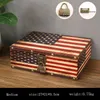 American style Home storage box with lock Retro Leather holder desktop coffee shop decorate 210922