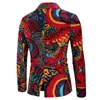 Fashion Men Slim Fit Casual Blazers Printing Suits Coat Man Clothes Suit Jackets Chinese Style Single Breasted Men's &