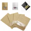 7x9cm 9x13cm 13x18cm Bruin Wit Kraftpapier Bag Geur Proof Sample Tassen Pouch voor Voedsel Gedroogde Fruit Thee