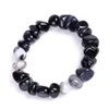 Natural Agate Stone Bracelets Bangles Fashion Men Beaded Strands Irregular Shape Gravel Women Colorful Beads Elastic Bracelet Jewelry Gifts