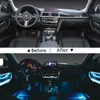 BMW 7シリーズF02 F03 F04 2009-2014 10/64色の装飾的な雰囲気ランプLEDストリップフィットチューニング車のアクセサリー