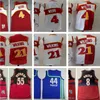 Retro Basketball 44 Pistole Pete Maravich Trikot genäht Dikembe Mutombo Spud Webb Steve Smith Dennis Rodman David Robinson Trikots weiße rote Shorts