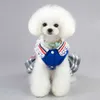 Hond kat puppy halloween marine gestreepte zeemans kostuum kant patchwork mouwloze jurk kerst outfit huisdier verjaardagspartij jurken