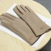 5本の指の手袋2021冬の女性デベロベット屋外の韓国のスポーツ厚い暖かい滑り止めタッチスクリーン運転