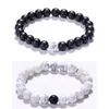 Beaded Strands Couple Distance Bracelet Lava Volcanic Stone White Pine 8mm Rock Malachite Beads For Women Men Jewelry Fawn22