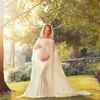 Chiffon Shawl Dress Maternity Photography Props Elegant Gown Pregnancy Dress Shoulderless Maternity Dresses For Photo Shoot