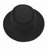 Mistdawn Hombres Mujeres Clásico Fieltro Pork Pie Cap Upturn Ala corta Porkpie Hat Black Ribbon Band Tamaño 7 1/4 Wide Sombreros