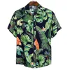 Camisa de playa Harajuku de calidad para hombre, blusa hawaiana informal de manga corta con estampado Floral de verano, Polos holgados para surfear