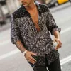 Paisley Impressão Camisas Homens Manga Longa Casual Havaí Homens Camisa Camisas Partido Férias Chemise Homme Floral Streetwear 210524