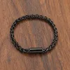 Link Chain TeHao Men's And Women's Solid Stainless Steel Bracelet Black Gold Magnetic Clasp Button Compact Beautiful Trum22