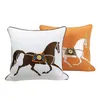 American Style Cushion Living Room Handmade Embroidery Horse Pillows Car Sofa Throw Pillow Morden Home Decoration Accessories 210611