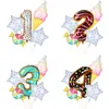 Décoration de fête 5pcs un paquet de bonbons beignet crème glacée ballon 40 pouces numéro ballons anniversaire décor enfants garçon fille âge feuille numérique Globos 1er