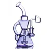 8.3 inch Purple Green Dark-Green Blue Hookah Fab Egg Recyler Dab Rig Glass Water Bongs 14mm oil burner Banger